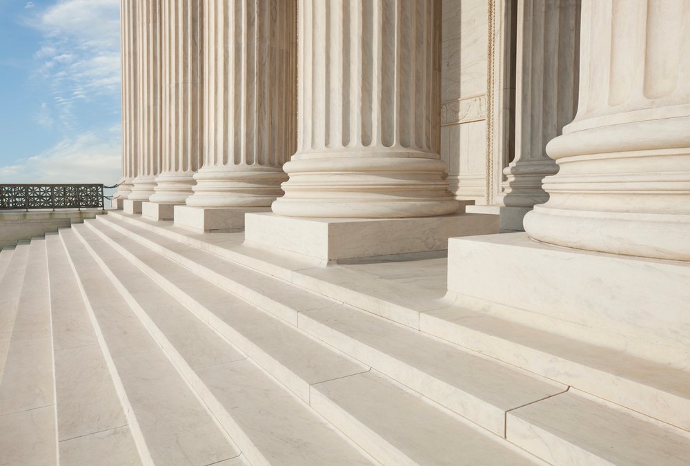 Front steps and pillars of the Supreme Court building in Washington DC