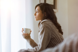 Woman on infertility journey during the holidays